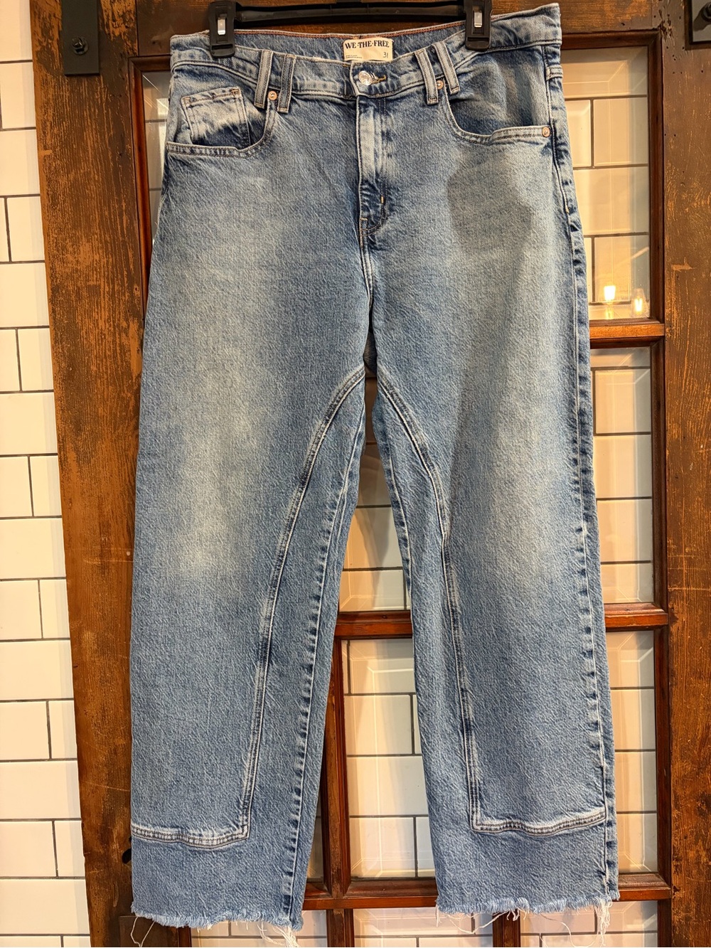 Free People We The Free Risk Taker Mid-Rise Straight-Leg Jeans Size 31
